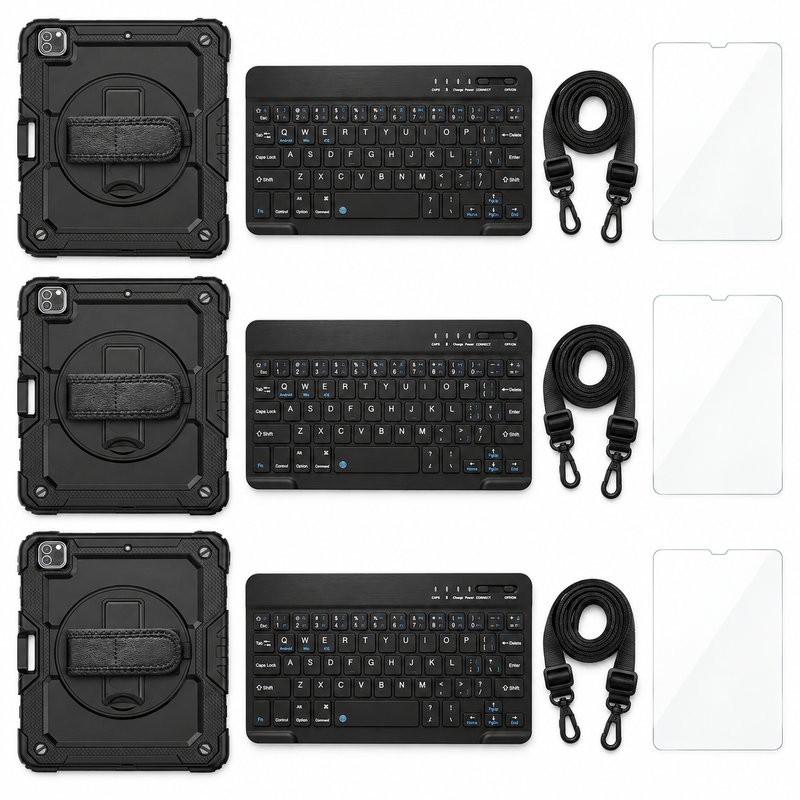RhinoGuard Pro TeamReady — 3 iPad Case + Keyboard Workstations