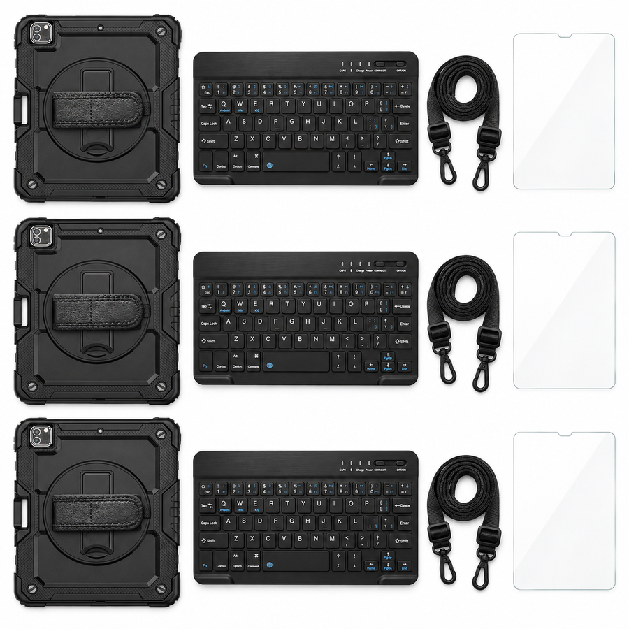 RhinoGuard Pro TeamReady — 3 iPad Case + Keyboard Workstations