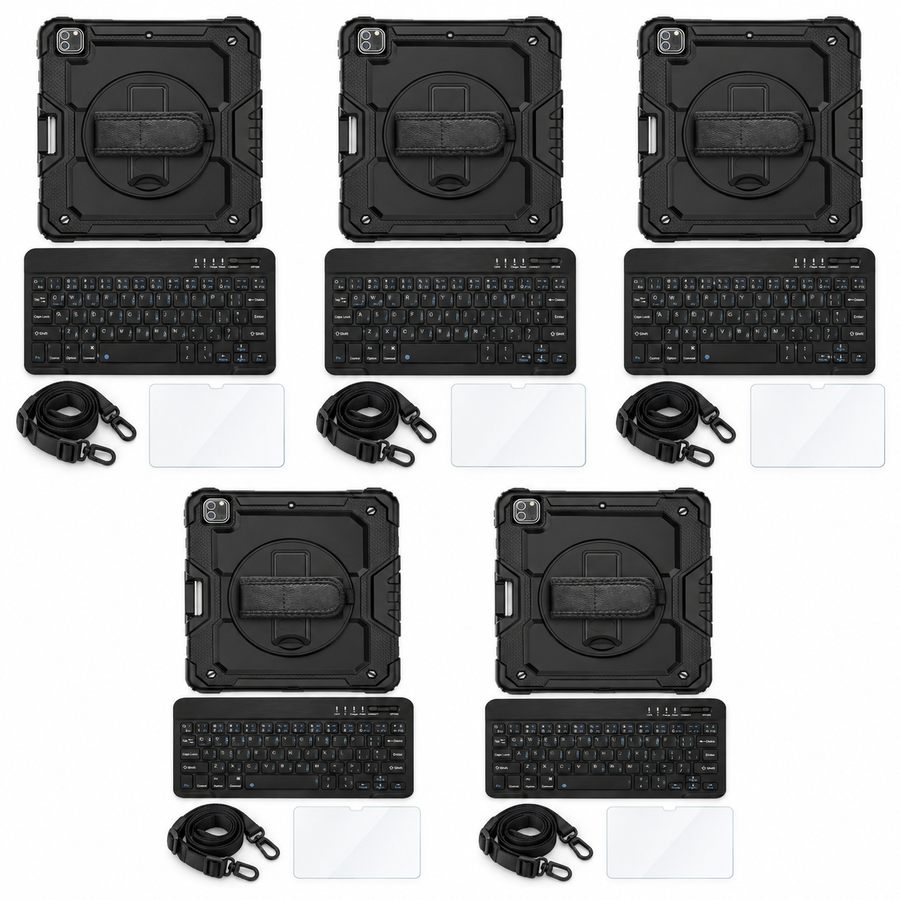 RhinoGuard Pro TeamReady — 5 iPad Case + Keyboard Workstations