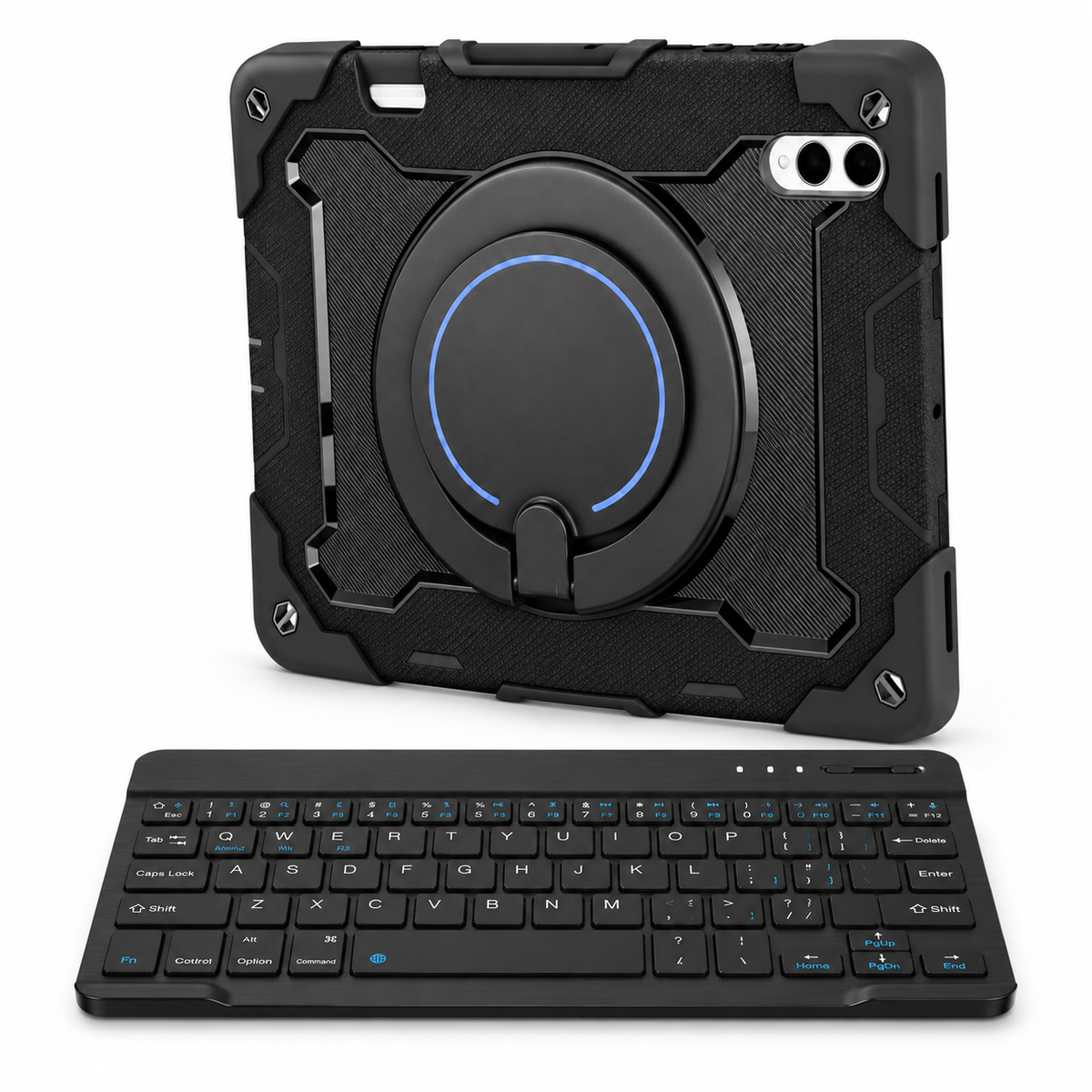 RhinoGuard Orbit 360 WorkForce — Midnight Black — protective case with separate black 10-inch wireless keyboard