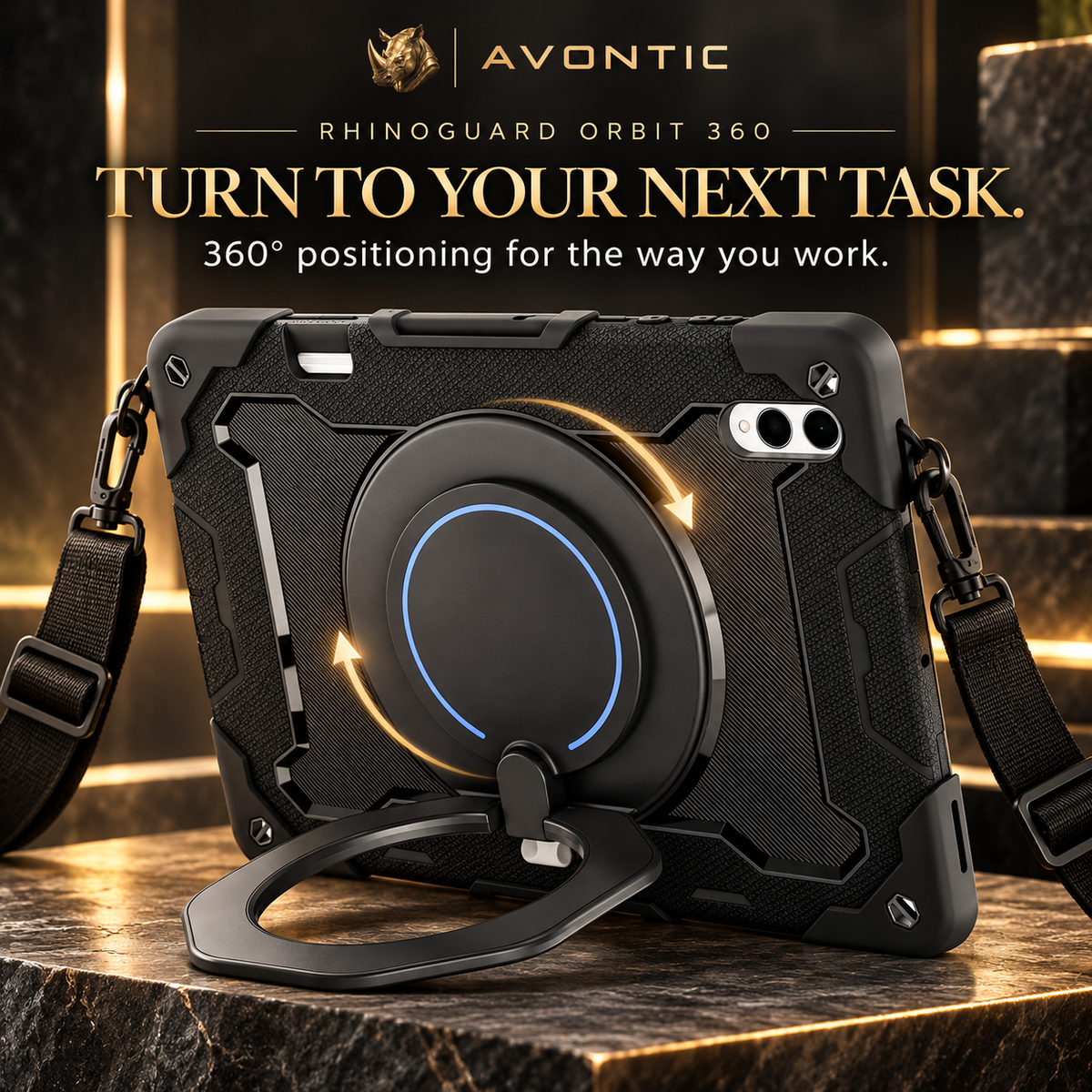 RhinoGuard Orbit 360 — product benefits 2 — Avontic gold rhino branding