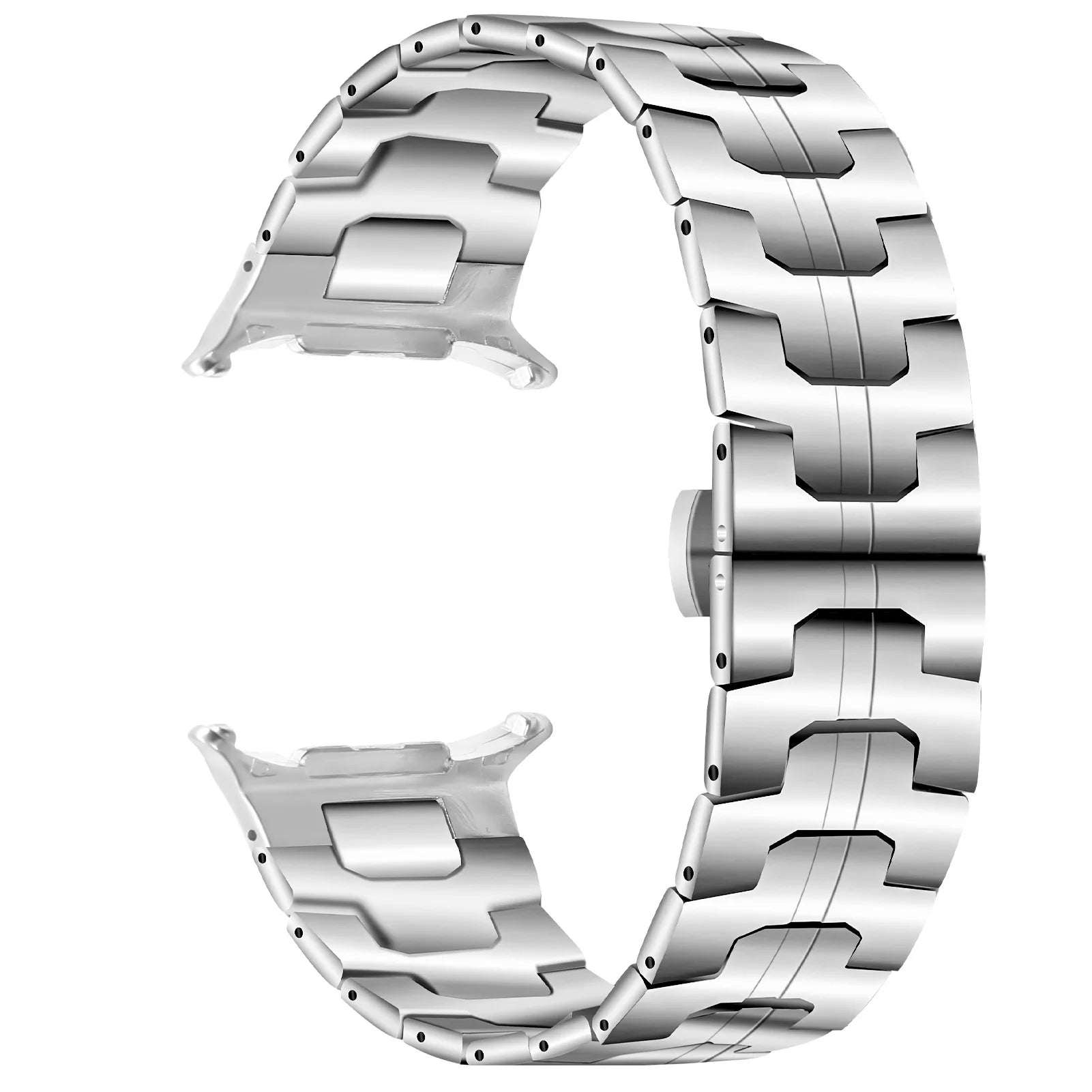 Avontic CrestLink Silver watch band product image on white background
