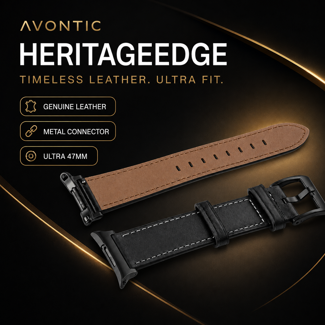 Avontic HeritageFrame feature graphic: Timeless Leather Ultra Fit
