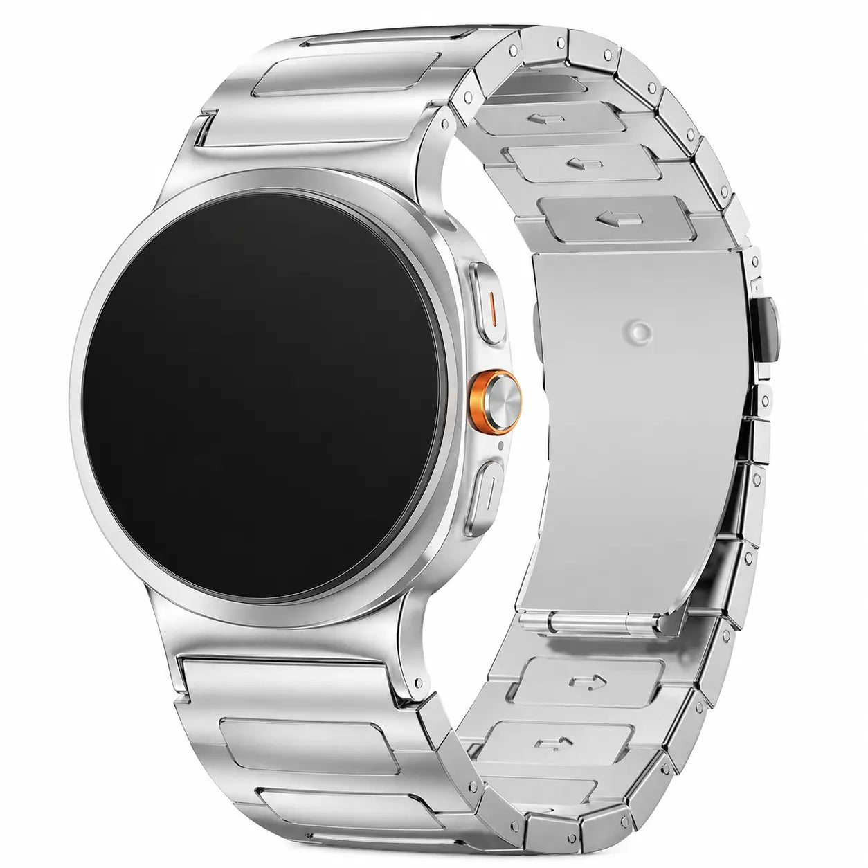 Avontic TitanLink Silver watch band product image on white background