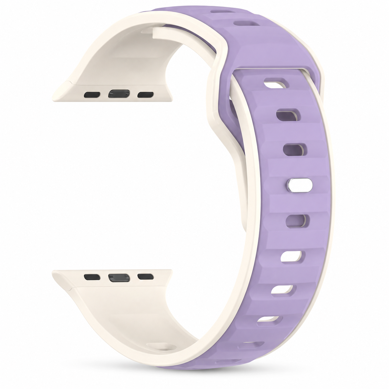 Avontic PulseFlex Starlight / Purple two-tone silicone band for Galaxy Watch9, Watch8 and Watch8 Classic on white background