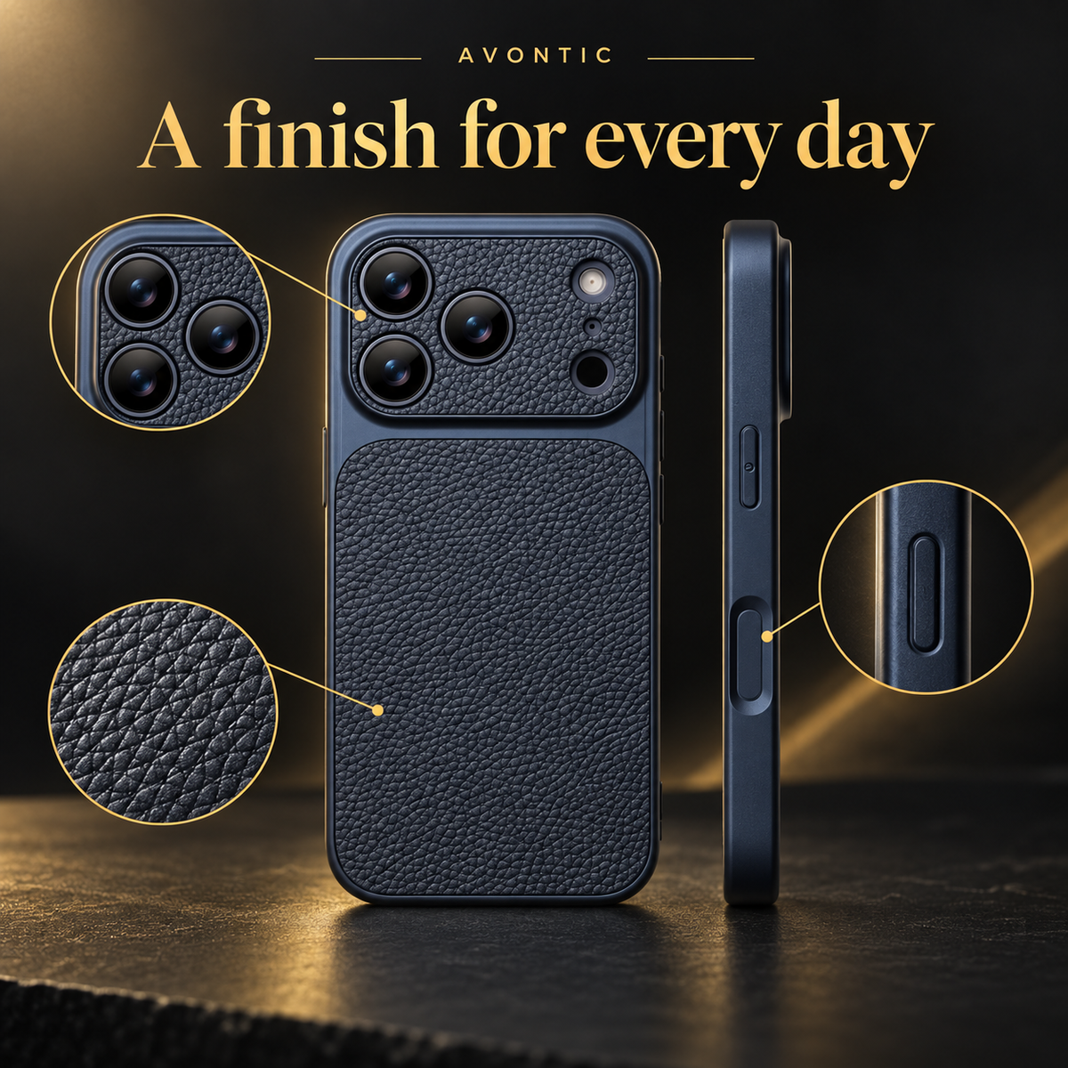 Avontic PebbleCraft Textured Case — A finish for every day