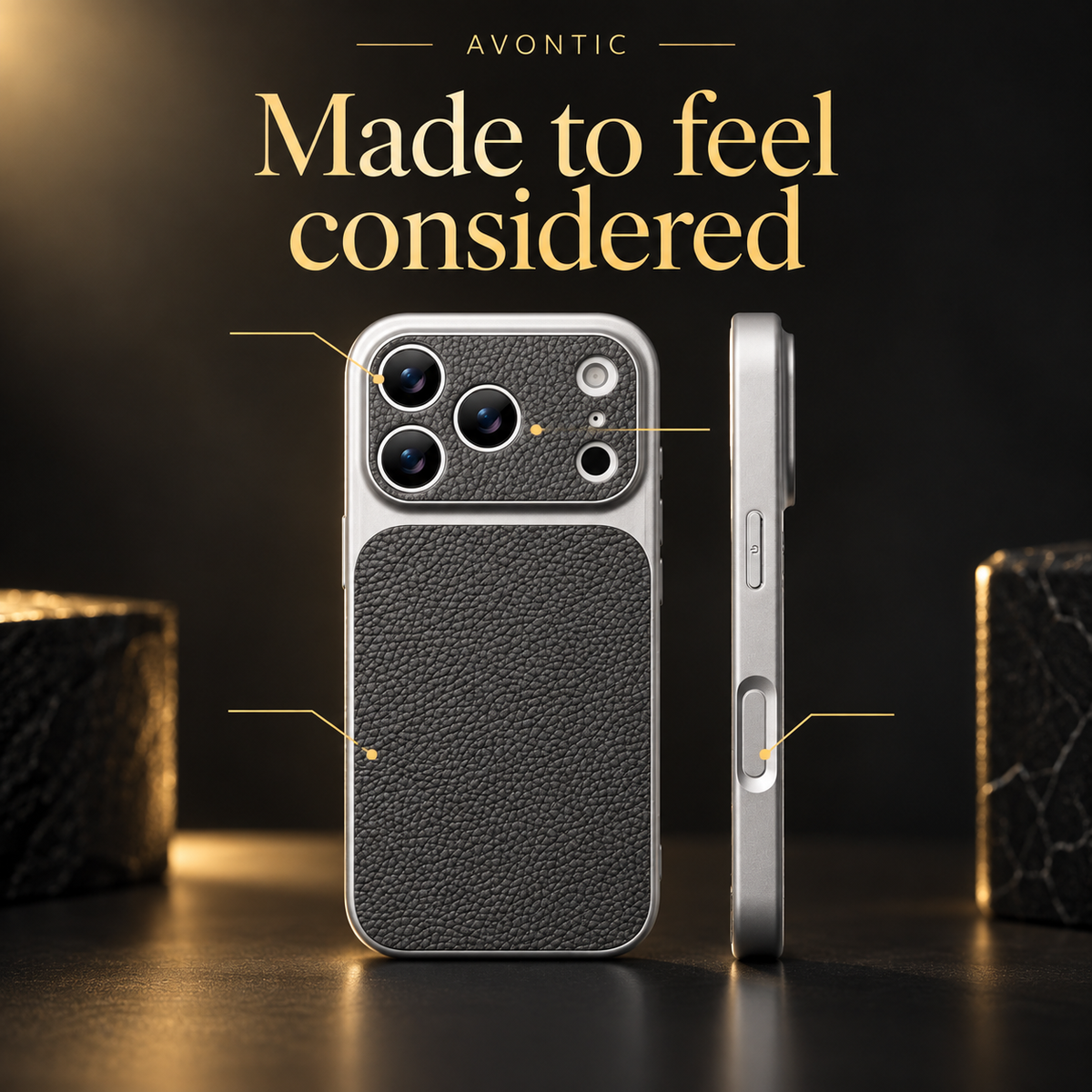 Avontic PebbleCraft Textured Case — Made to feel considered