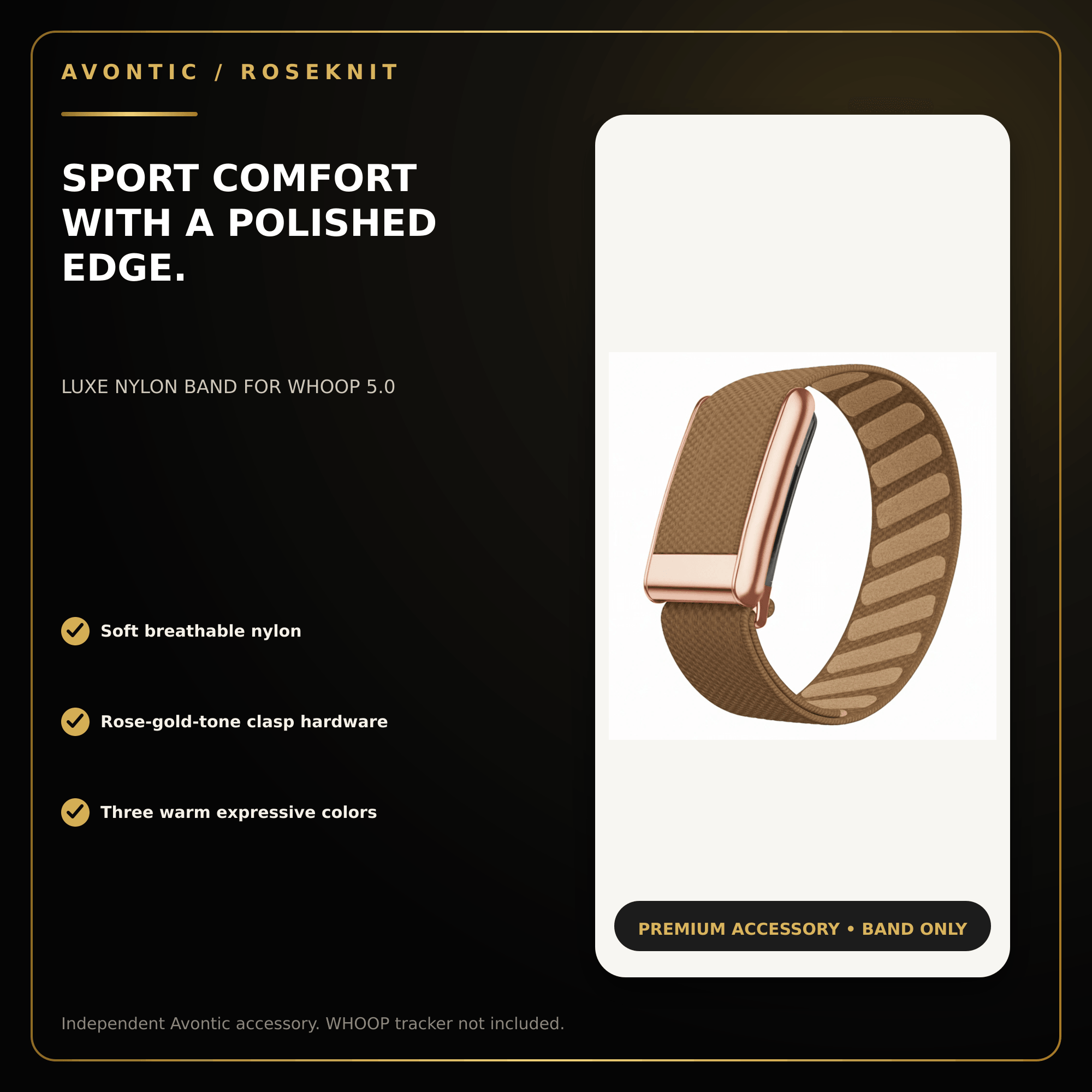 Avontic RoseKnit Luxe Band for WHOOP 5.0 — product view 4