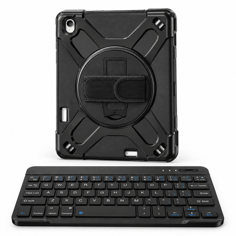 RhinoGuard Sentinel Pro WorkForce — Galaxy Tab S12 Ultra (2026) / Midnight Black; Galaxy Tab S12+ (2026) / Midnight Black — protective case with separate black 10-inch wireless keyboard