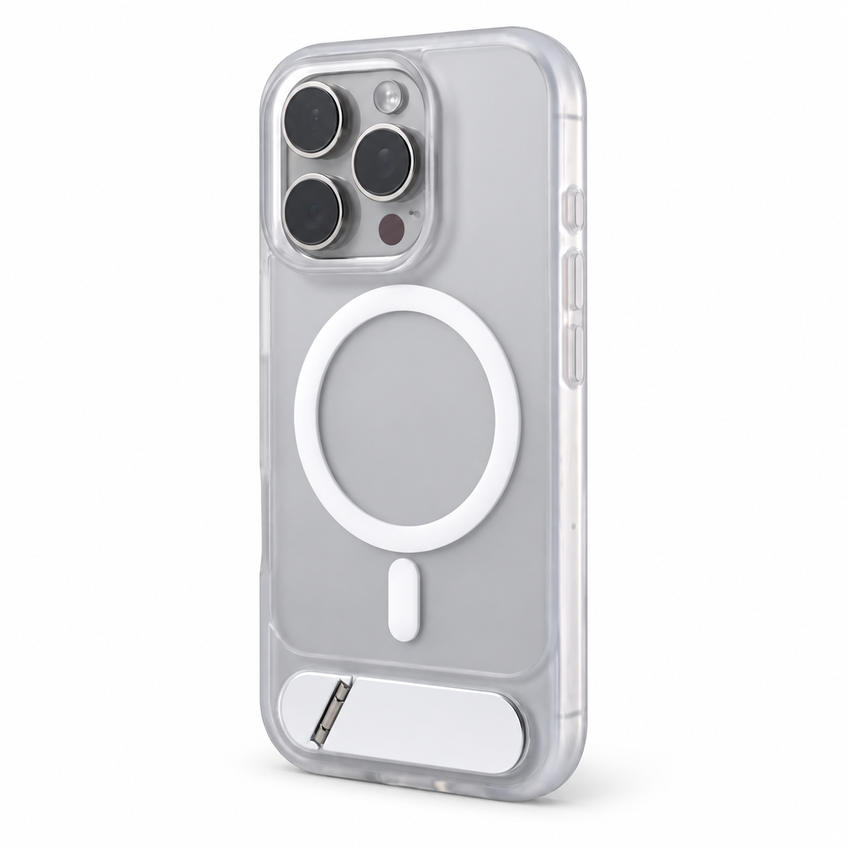 Avontic SlimProp Magnetic Stand Case in White on a white background