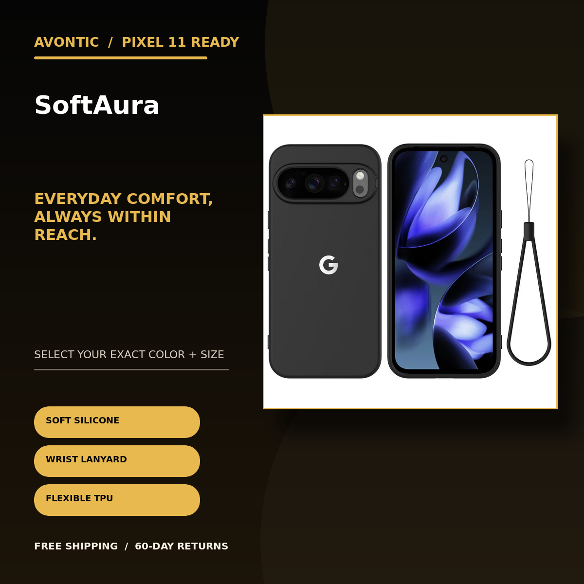 Avontic SoftAura Google Pixel case feature image highlighting product benefits