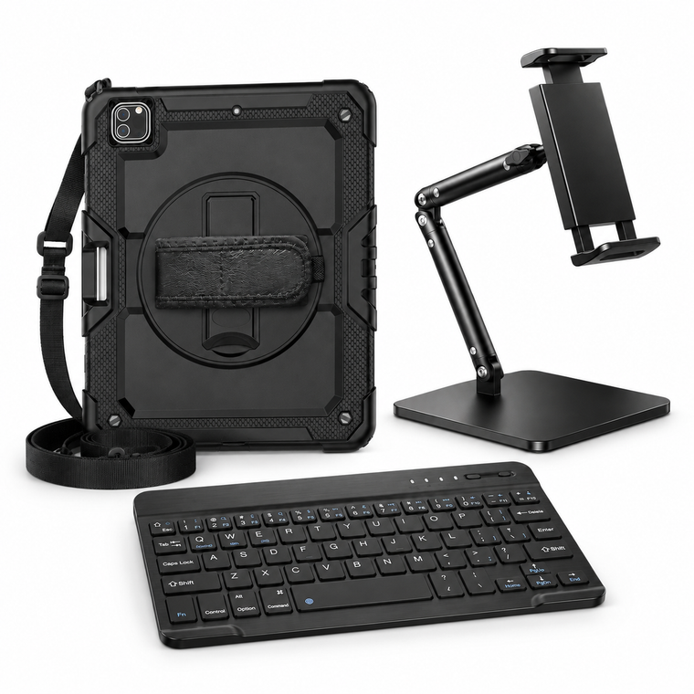 RhinoGuard Pro WorkForce Elevate — iPad Case + Keyboard + Stand Bundle