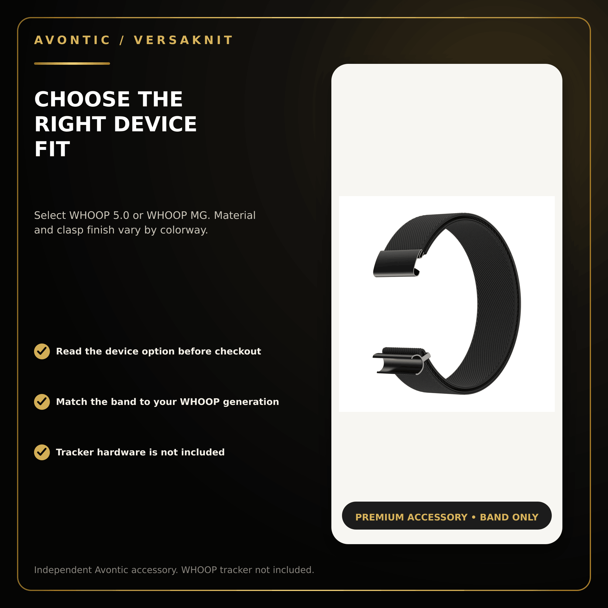 Avontic VersaKnit Performance Band for WHOOP 5.0 & MG — product view 22