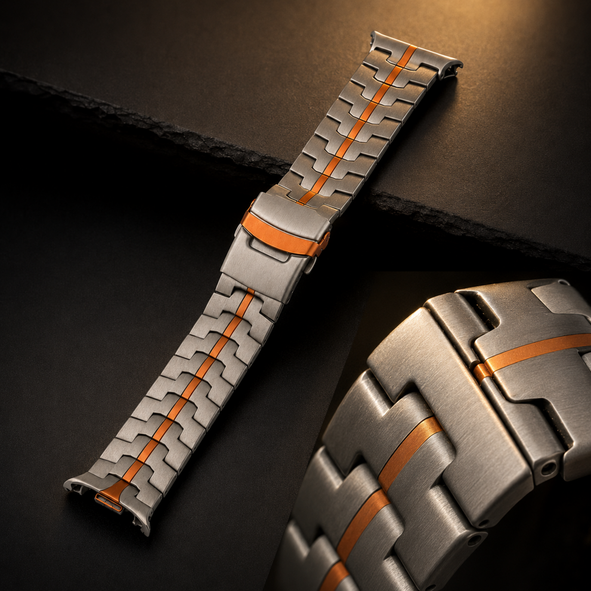 Titanium-look Galaxy Watch9 band material detail