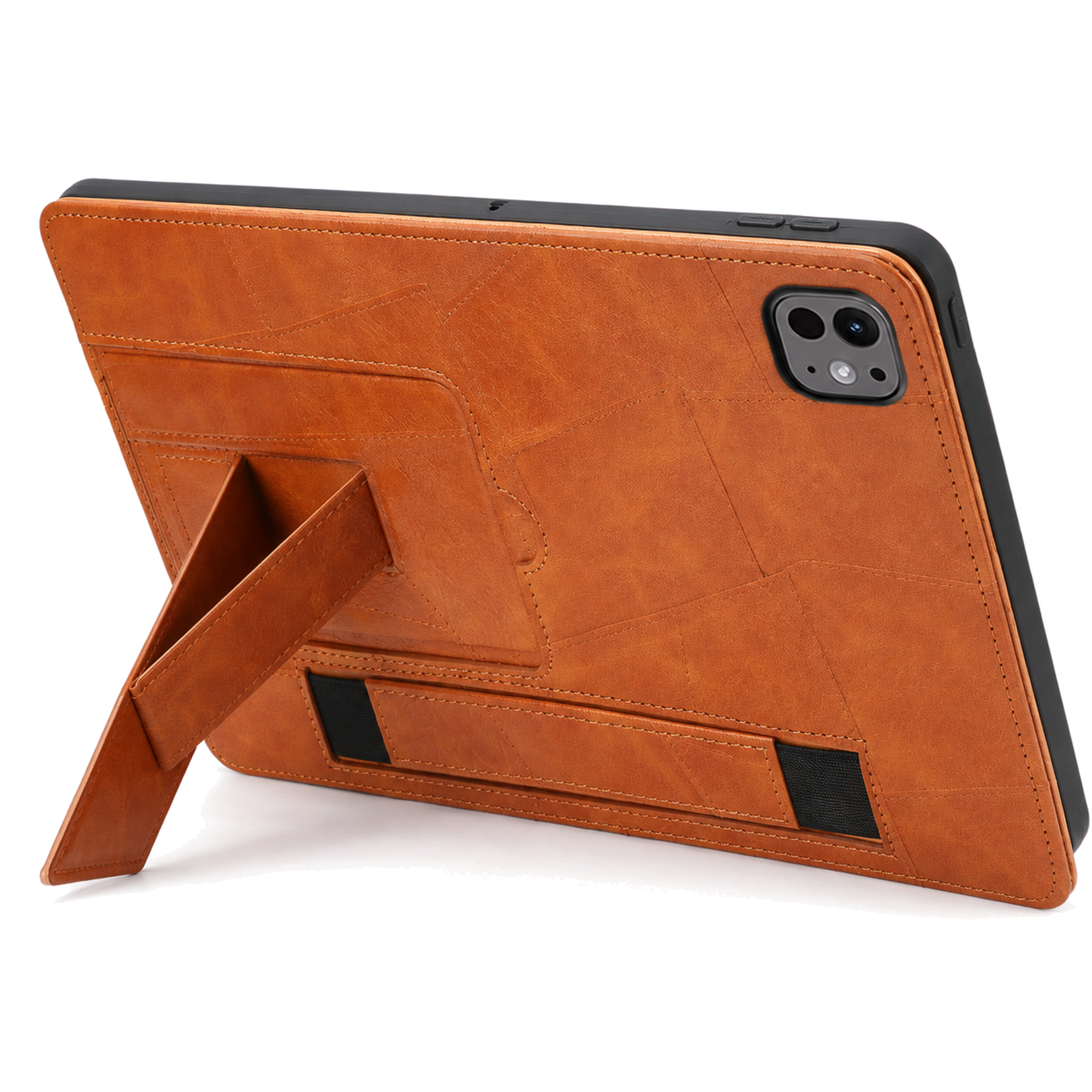 CrestFolio ExecutiveGrip Leather-Finish Hand-Strap Case for iPad — product view 1
