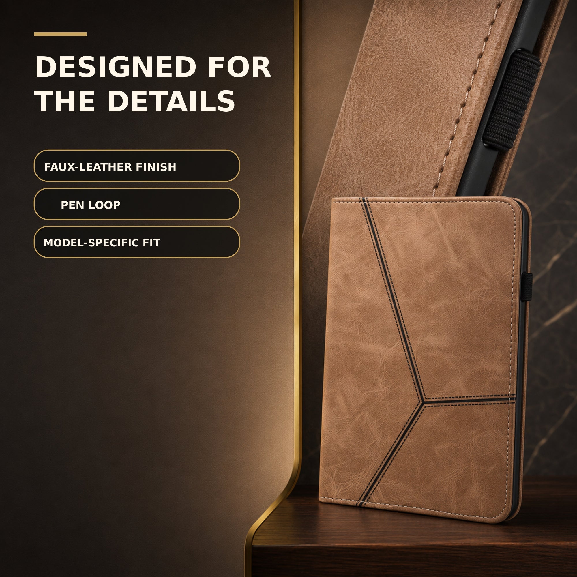 CrestFolio Signature Faux-Leather Wallet Case for iPad — product view 7