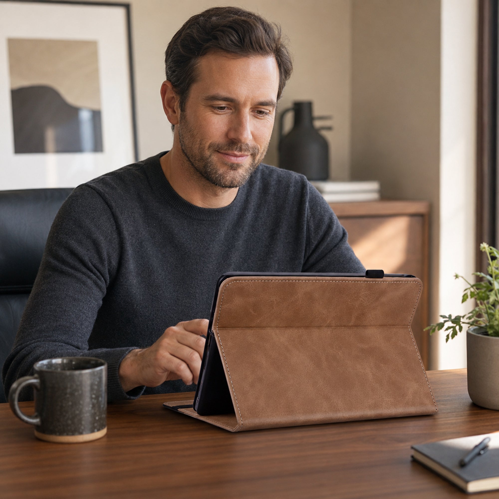 CrestFolio Signature Faux-Leather Wallet Case for iPad — product view 8