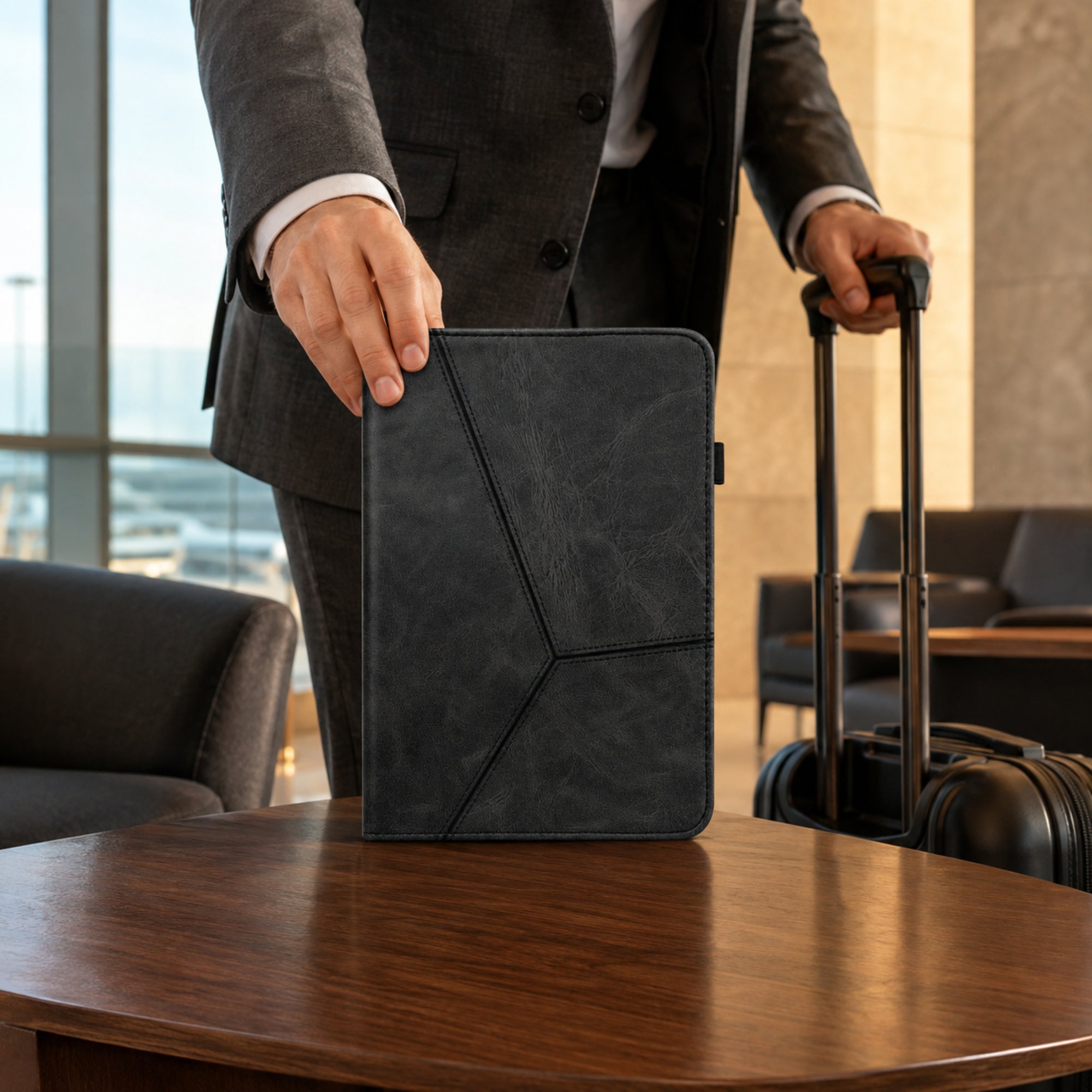 CrestFolio Signature Faux-Leather Wallet Case for iPad — product view 9
