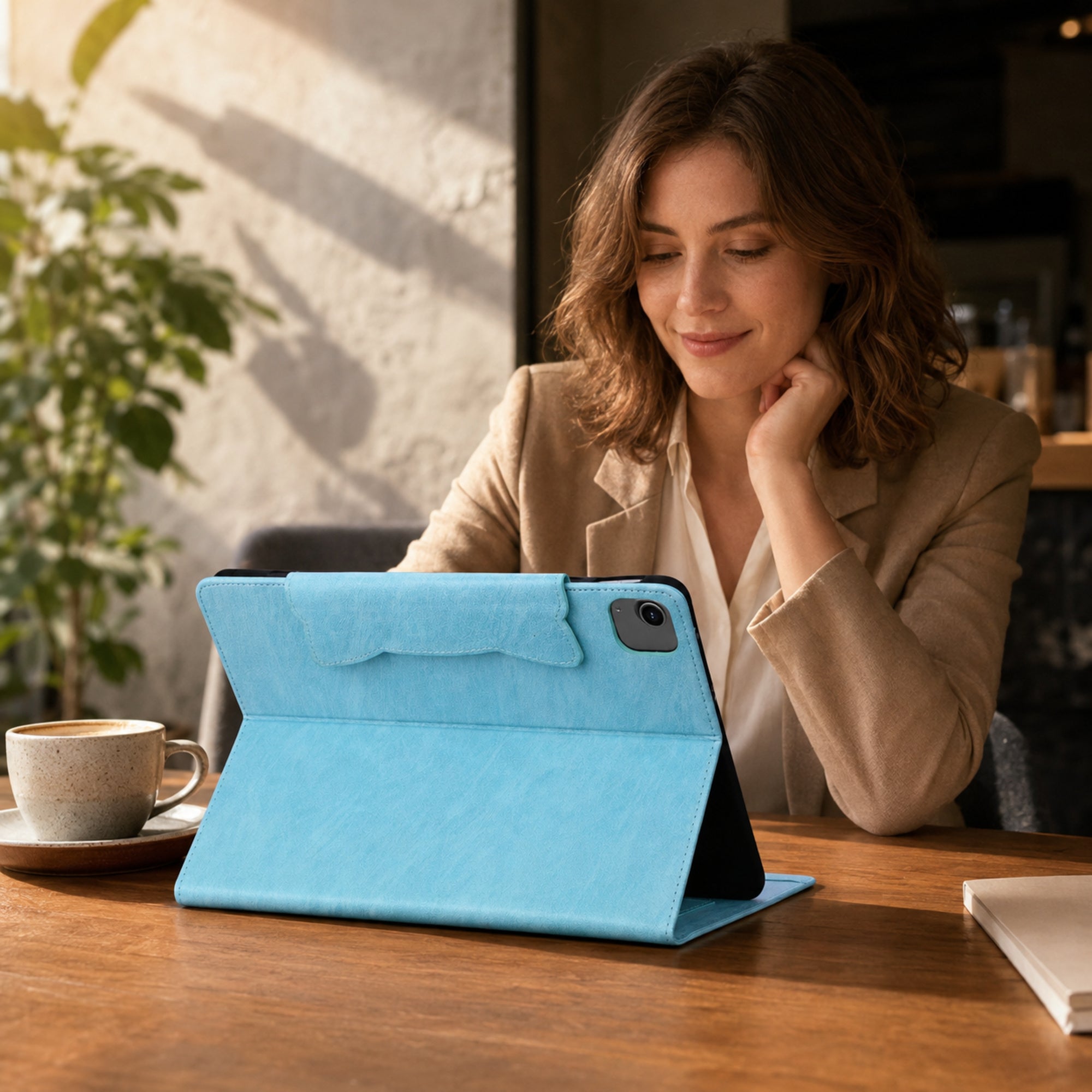 CrestFolio Whisker Faux-Leather Cat Wallet Case for iPad — product view 8