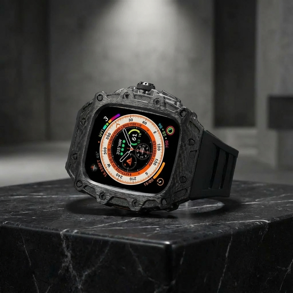 Avontic Titanium Alloy 360° Case + Fluororubber Band Combo for Apple Watch Ultra 3/2/1 (49mm)