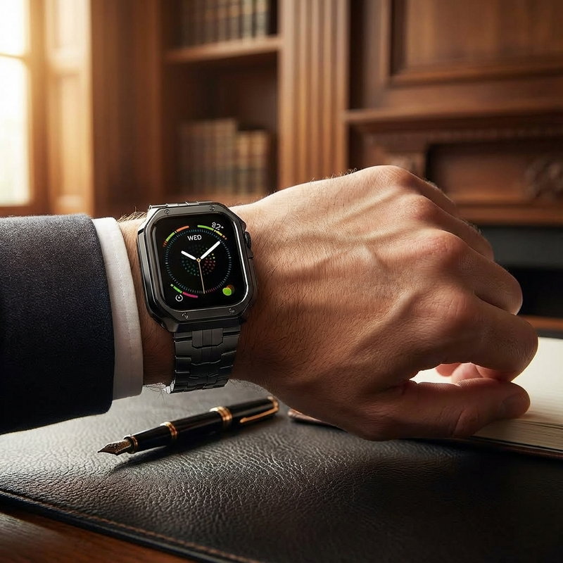 Infinity Series — Titanium Band & Armor Case for Apple Watch Series 11/10 (42mm & 46mm) & Ultra 4 (49mm)