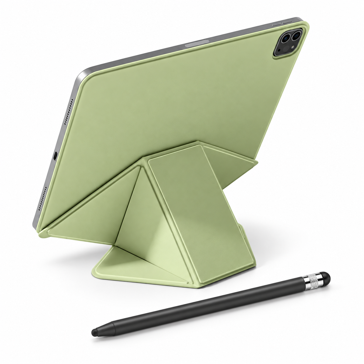 FormaLift Dynamic Create — iPad Case + Stylus Bundle, Green; all included bundle items on white. iPad shown for fit, not included.