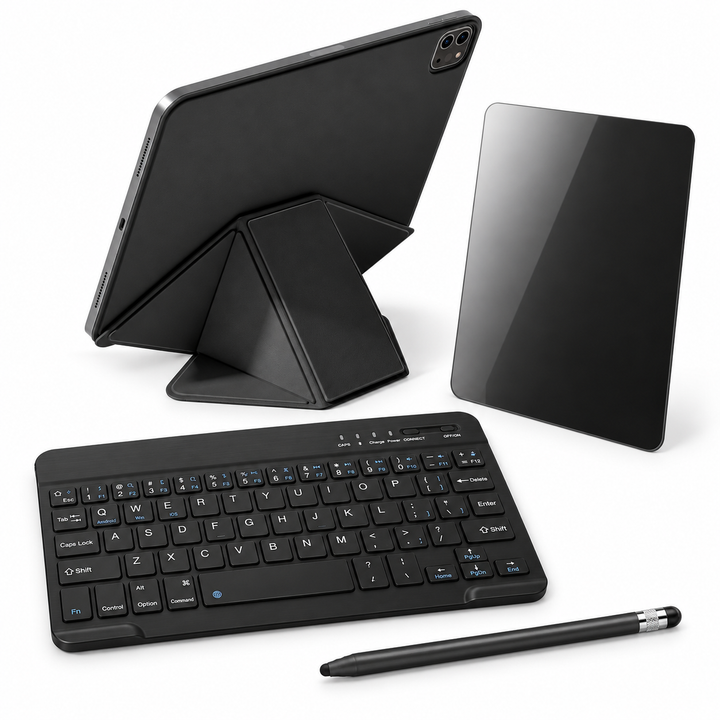 FormaLift Dynamic Complete — iPad Case + Keyboard, Stylus, Privacy Glass Bundle