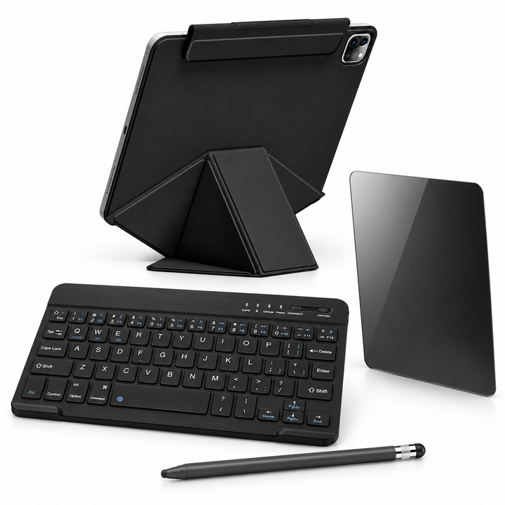 FormaLift Elevate Complete — iPad Case + Keyboard, Stylus, Privacy Glass Bundle