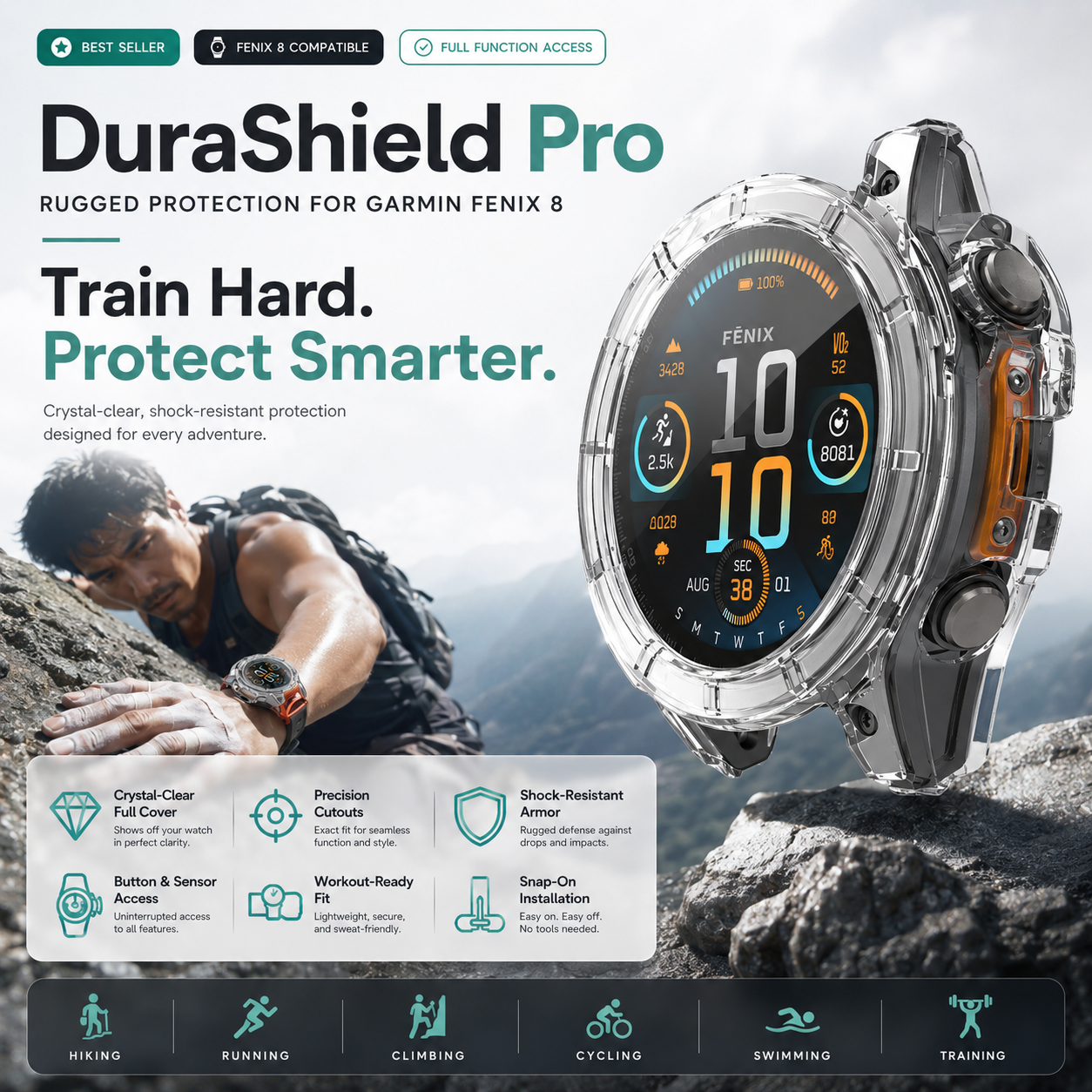 DuraShield Pro - Rugged Protection for Garmin Fenix 8 & Descent Mk3i