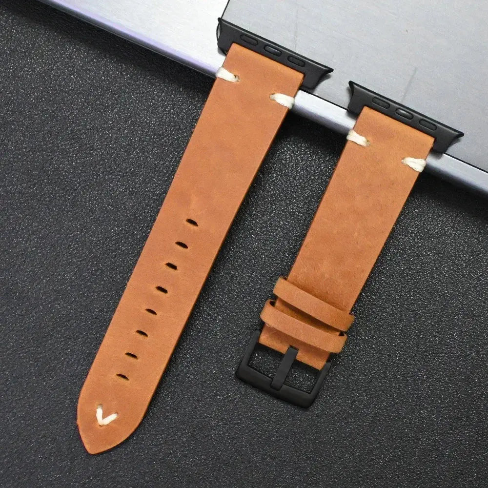Titanium-Connector Leather Sport Band for Apple Watch Ultra 3/2/1 (49mm) & Series 11/10/9/8/7/SE/6/5/4/3 (46/42/45/41/44/40/42/38mm) — product view 7