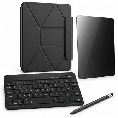 FormaLift Orbit Complete — iPad Case + Keyboard, Stylus, Privacy Glass Bundle