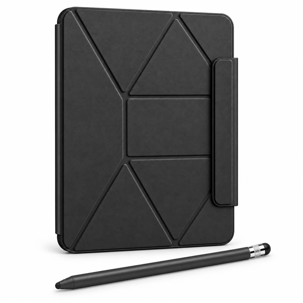 FormaLift Orbit Create — iPad Case + Stylus Bundle, Black; all included bundle items on white. Representative iPad fit; tablet not included.