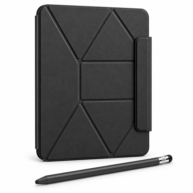 FormaLift Orbit Create — iPad Case + Stylus Bundle, Black; all included bundle items on white. Representative iPad fit; tablet not included.