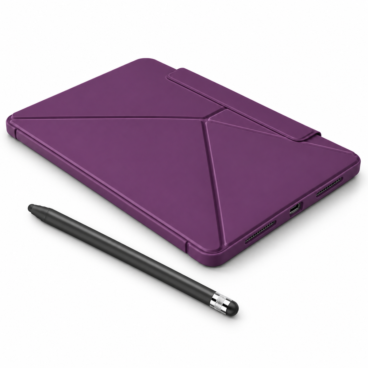 FormaLift Pivot Create — iPad Case + Stylus Bundle, Sunset Purple; all included bundle items on white. Representative iPad fit; tablet not included.