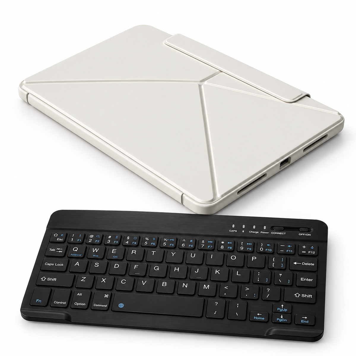 FormaLift Pivot Work — iPad Case + Keyboard Bundle, Cream White; all included bundle items on white. Representative iPad fit; tablet not included.