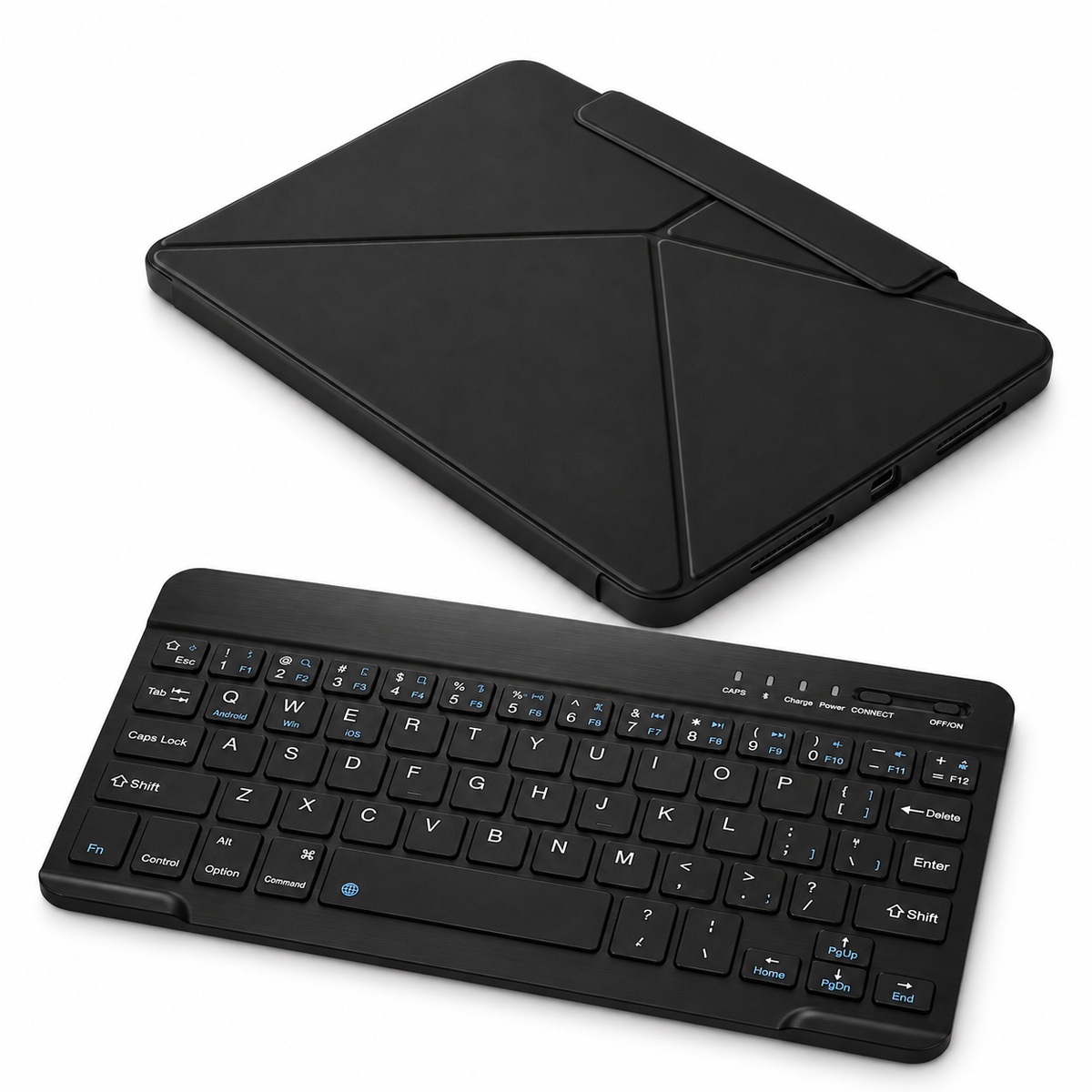 FormaLift Pivot Work — iPad Case + Keyboard Bundle, Black; all included bundle items on white. Representative iPad fit; tablet not included.