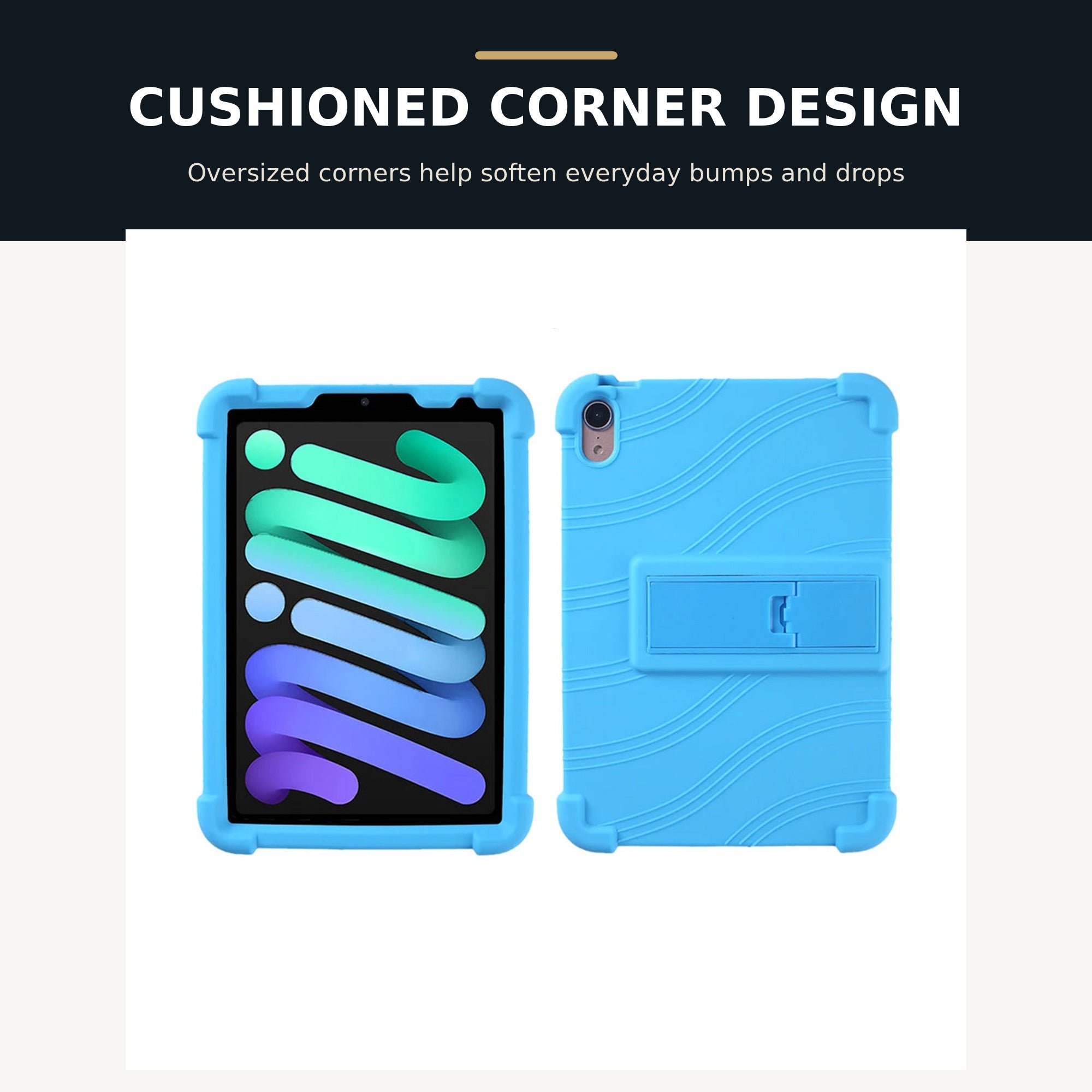 PopPad SoftShield cushioned corner design for everyday iPad protection