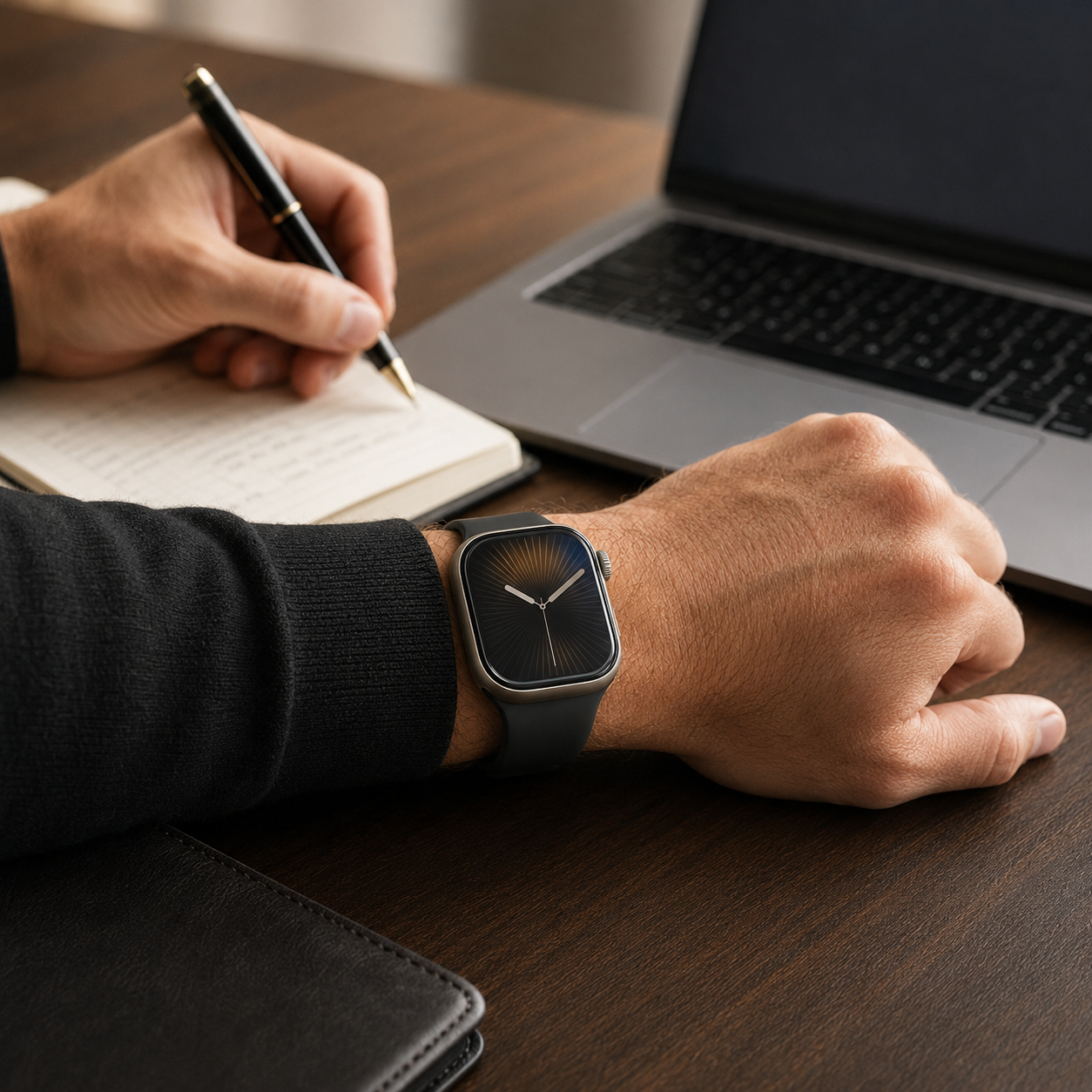 CeramiShield-protected Apple Watch in an office setting