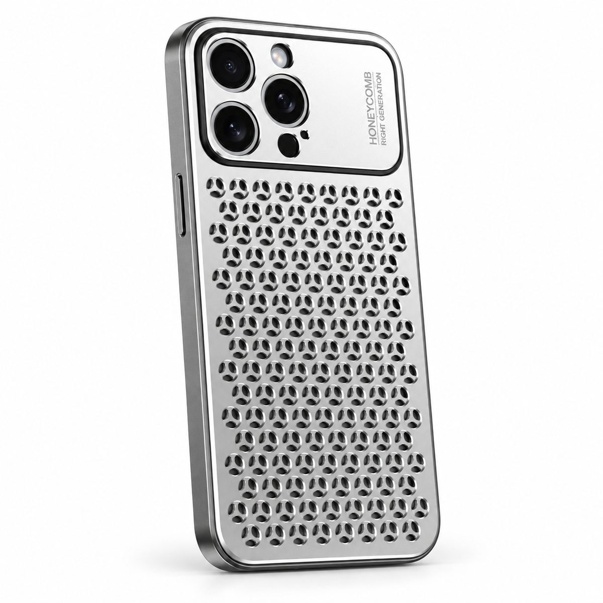 RhinoGuard AeroMesh Aluminum Case in Silver on a white background