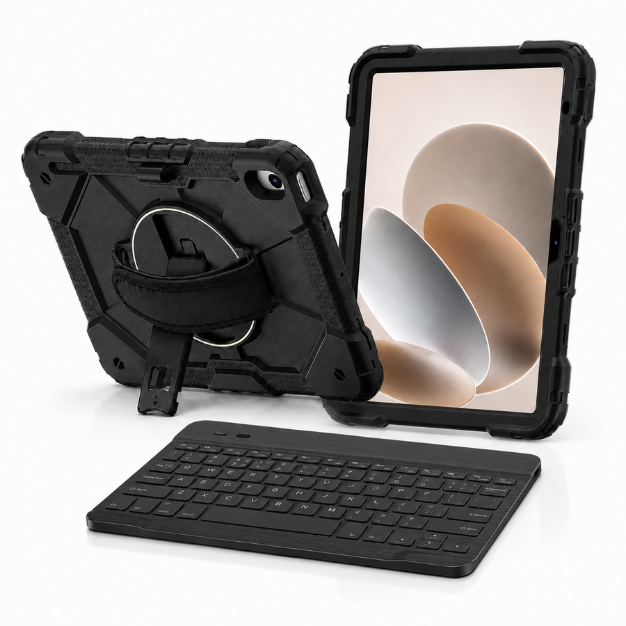 RhinoGuard Apex Command WorkForce 360° — iPad Case + RhinoKeys 10″ Wireless Keyboard Bundle