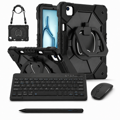 RhinoGuard ArmorPro WorkForce Complete — iPad Case + 10″ Wireless Keyboard, Mouse & Universal Stylus Bundle