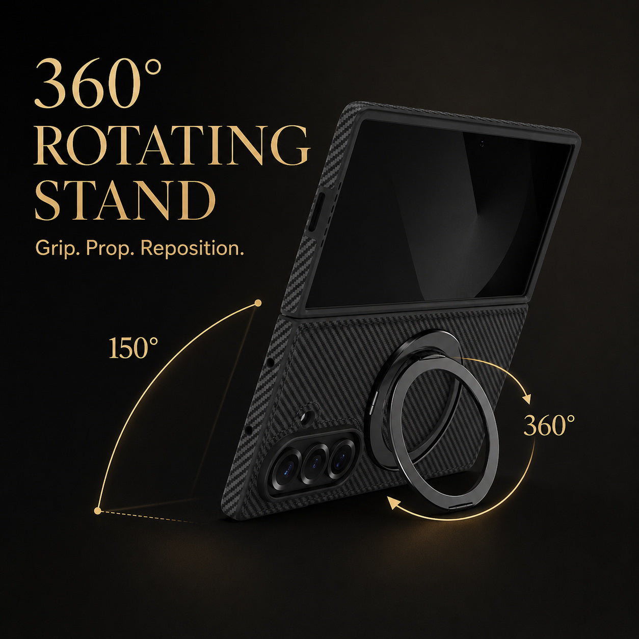 RhinoGuard CarbonArc — Samsung Galaxy Z Fold MagSafe Stand Case — product view 4