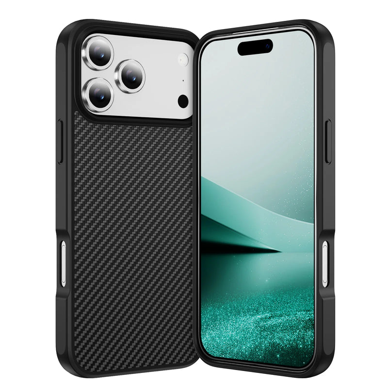 RhinoGuard CarbonLine Black Textured Case — iPhone 18 Pro, iPhone 18 Pro Max