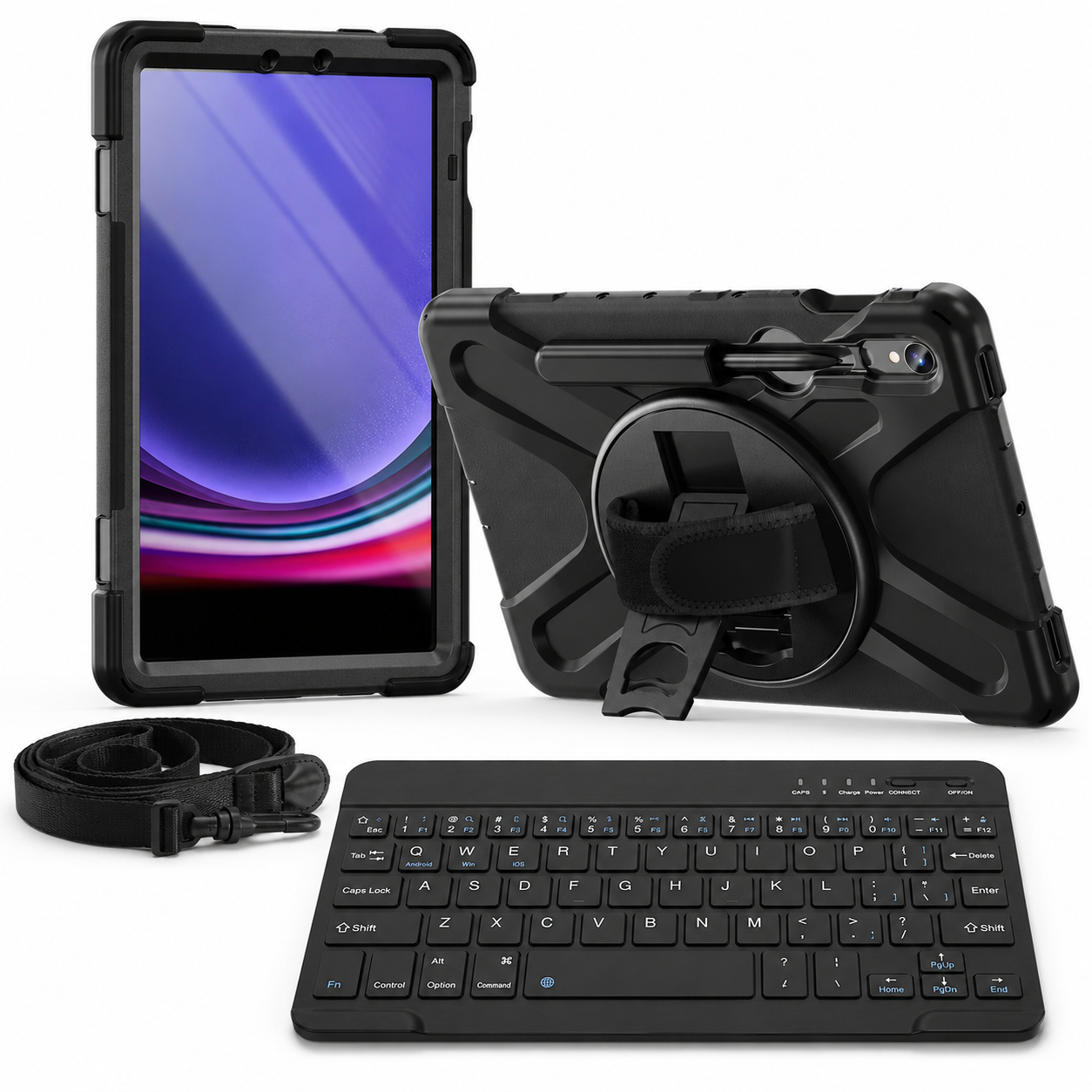 RhinoGuard Galaxy WorkForce 360° — Samsung Galaxy Tab Case + RhinoKeys Pro Keyboard Bundle