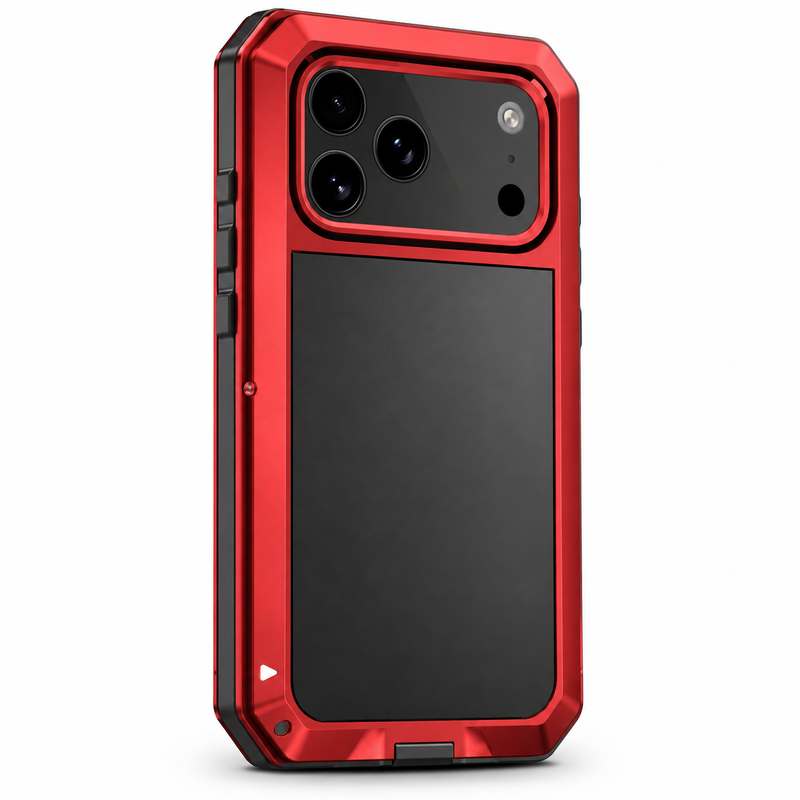 RhinoGuard Ironclad 360 Aluminum Armor Case in Red on a white background