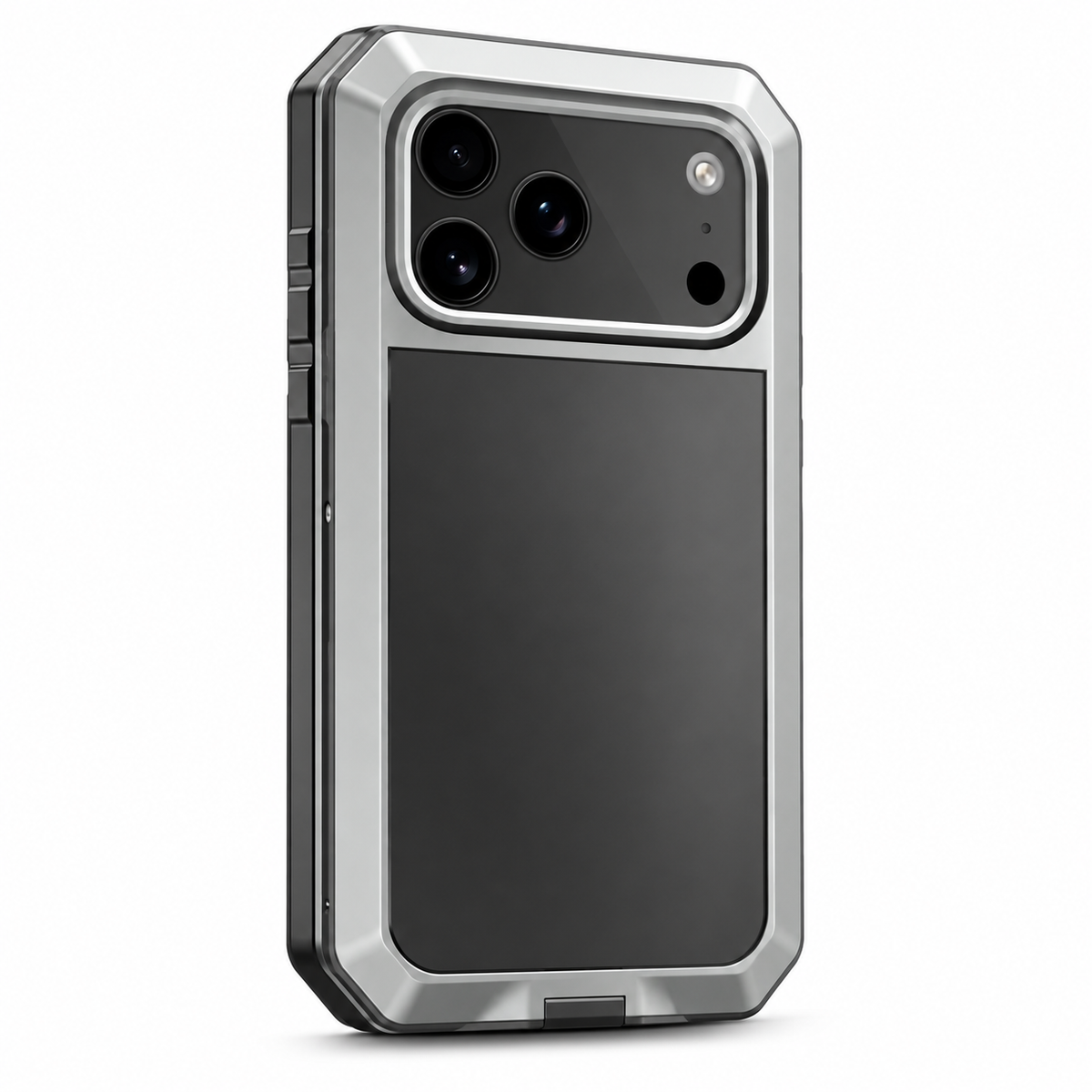 RhinoGuard Ironclad 360 Aluminum Armor Case in Silver on a white background
