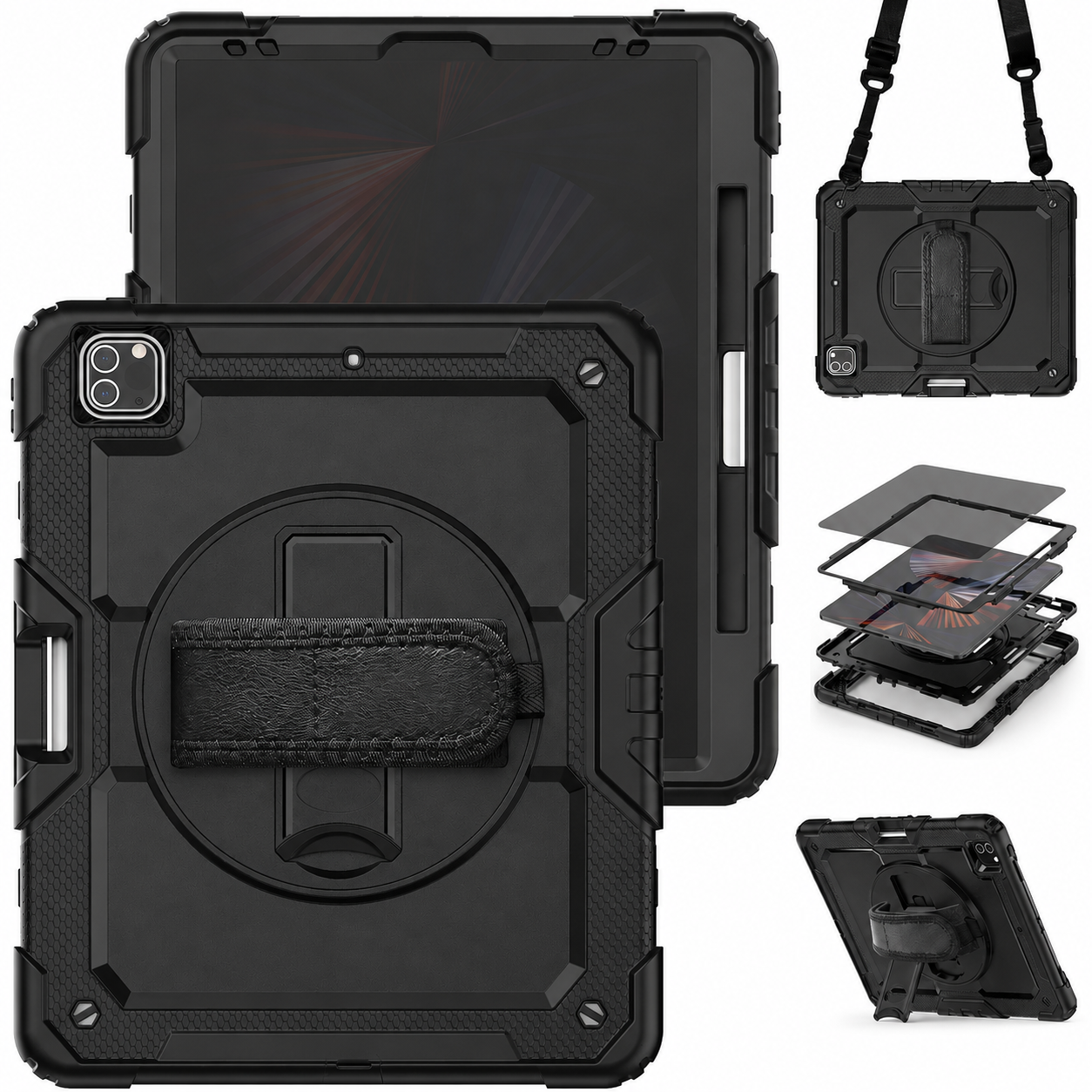 Black RhinoGuard Pro Privacy Edition rugged iPad case bundle