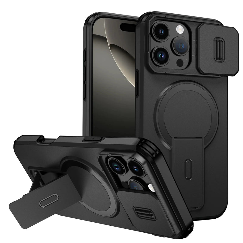 RhinoGuard StealthStand Black Magnetic Lens Cover Case — iPhone 18 Pro, iPhone 18 Pro Max