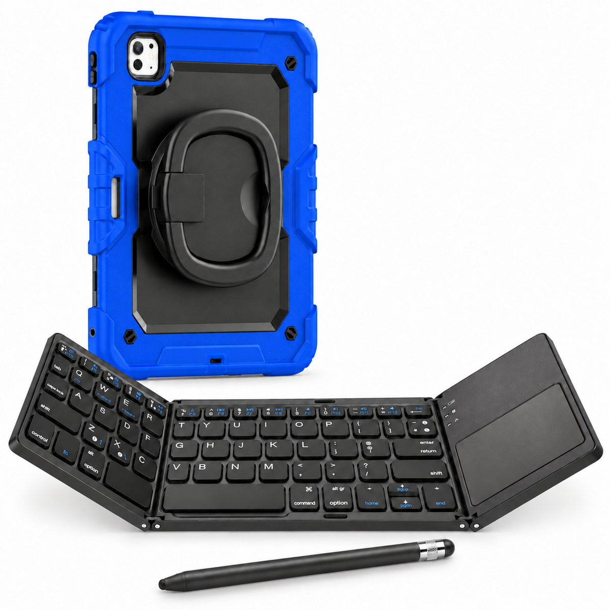 RhinoGuard Traverse 360 fold dark blue bundle with black ring handle; case openings vary by selected model.