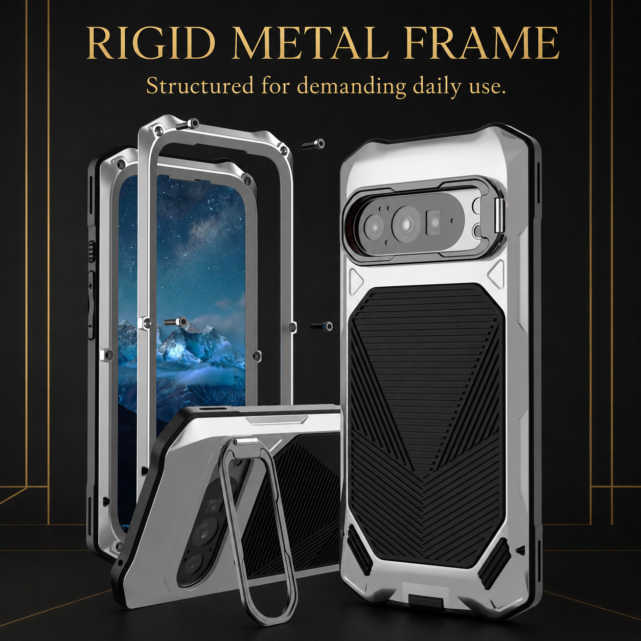 RhinoGuard Vanguard — Google Pixel Metal Case with Built-In Screen Defense — product view 4